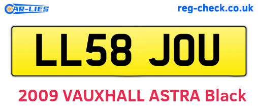 LL58JOU are the vehicle registration plates.