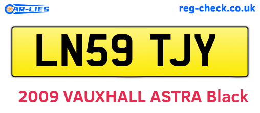 LN59TJY are the vehicle registration plates.