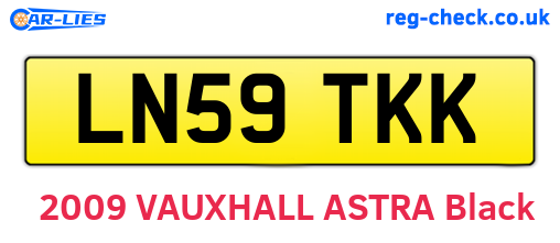 LN59TKK are the vehicle registration plates.