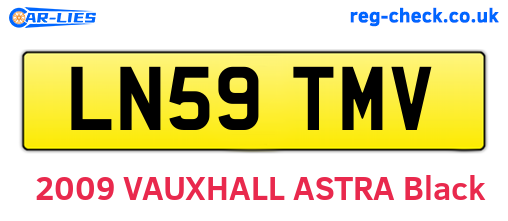 LN59TMV are the vehicle registration plates.