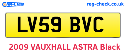 LV59BVC are the vehicle registration plates.