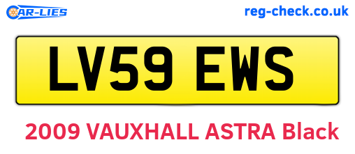 LV59EWS are the vehicle registration plates.