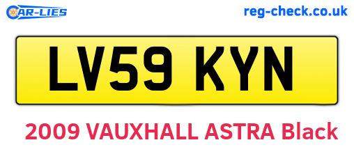 LV59KYN are the vehicle registration plates.