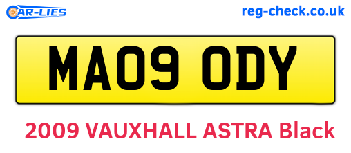MA09ODY are the vehicle registration plates.