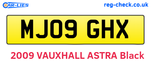 MJ09GHX are the vehicle registration plates.