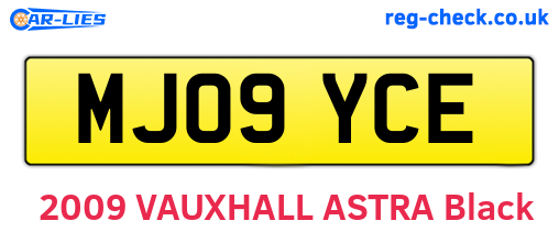 MJ09YCE are the vehicle registration plates.