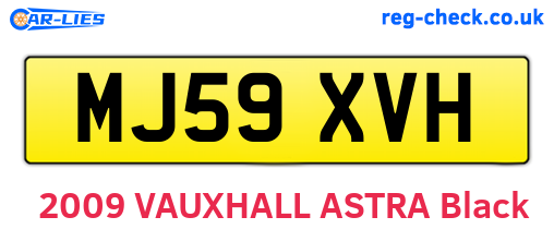 MJ59XVH are the vehicle registration plates.