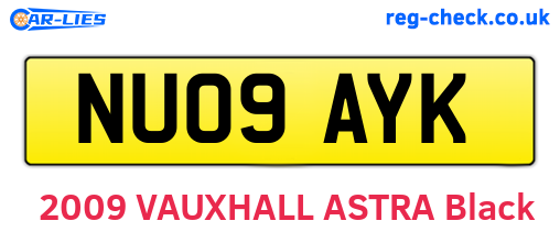 NU09AYK are the vehicle registration plates.
