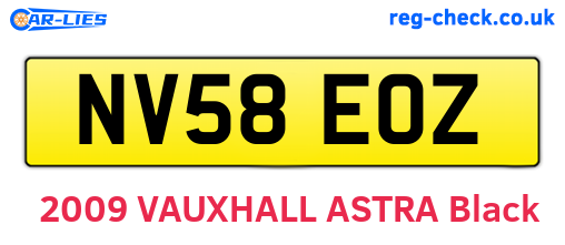 NV58EOZ are the vehicle registration plates.