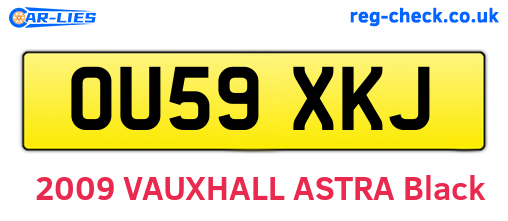 OU59XKJ are the vehicle registration plates.