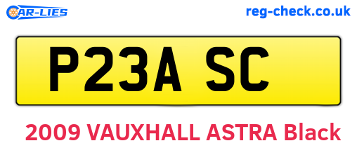 P23ASC are the vehicle registration plates.