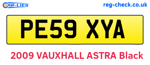 PE59XYA are the vehicle registration plates.