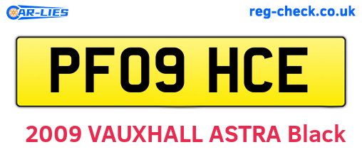 PF09HCE are the vehicle registration plates.