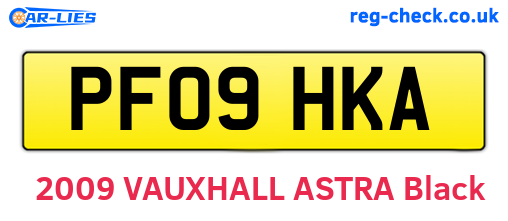 PF09HKA are the vehicle registration plates.