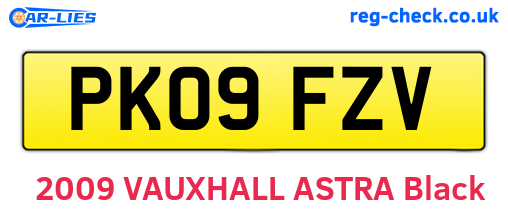 PK09FZV are the vehicle registration plates.