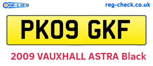 PK09GKF are the vehicle registration plates.