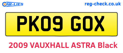 PK09GOX are the vehicle registration plates.