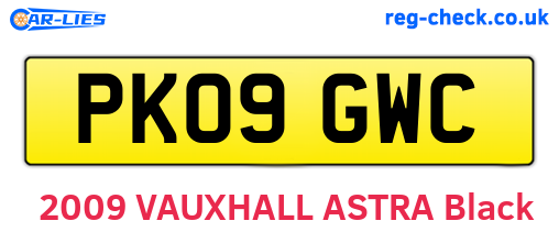 PK09GWC are the vehicle registration plates.
