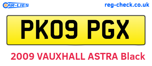 PK09PGX are the vehicle registration plates.