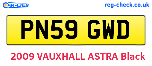 PN59GWD are the vehicle registration plates.