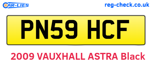 PN59HCF are the vehicle registration plates.