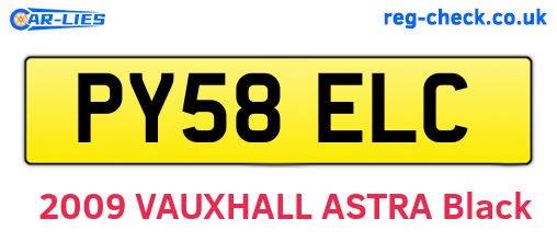 PY58ELC are the vehicle registration plates.