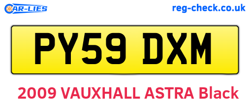PY59DXM are the vehicle registration plates.