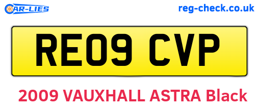 RE09CVP are the vehicle registration plates.