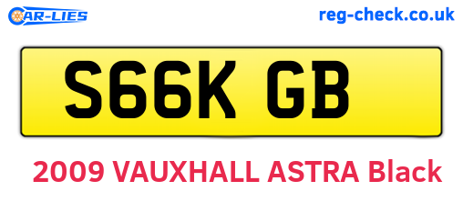 S66KGB are the vehicle registration plates.