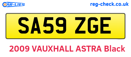 SA59ZGE are the vehicle registration plates.