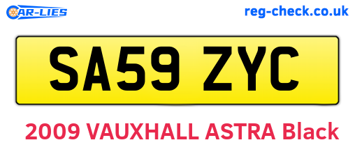 SA59ZYC are the vehicle registration plates.