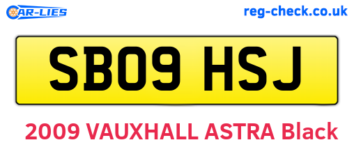 SB09HSJ are the vehicle registration plates.