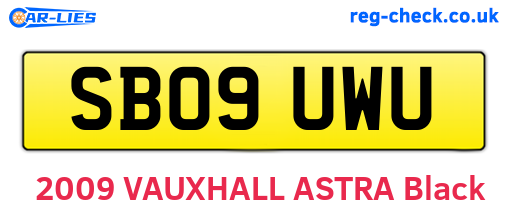 SB09UWU are the vehicle registration plates.