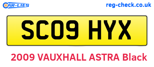 SC09HYX are the vehicle registration plates.