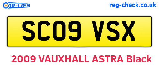 SC09VSX are the vehicle registration plates.