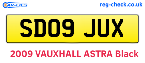 SD09JUX are the vehicle registration plates.
