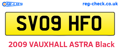 SV09HFO are the vehicle registration plates.