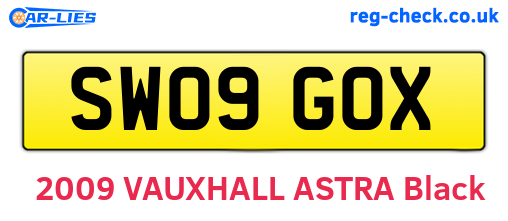 SW09GOX are the vehicle registration plates.