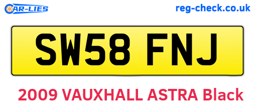 SW58FNJ are the vehicle registration plates.