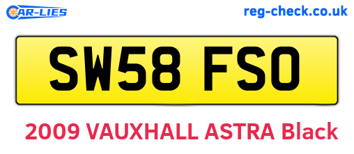 SW58FSO are the vehicle registration plates.