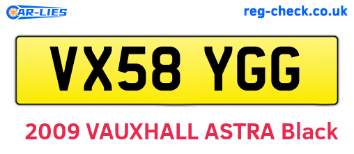 VX58YGG are the vehicle registration plates.