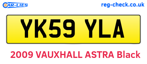 YK59YLA are the vehicle registration plates.