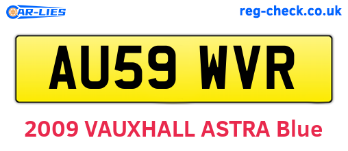 AU59WVR are the vehicle registration plates.