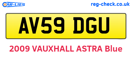 AV59DGU are the vehicle registration plates.