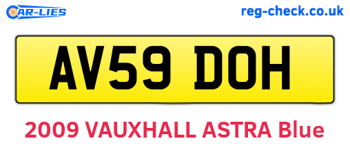 AV59DOH are the vehicle registration plates.