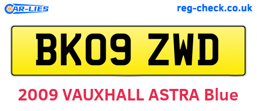 BK09ZWD are the vehicle registration plates.