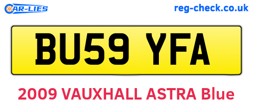 BU59YFA are the vehicle registration plates.