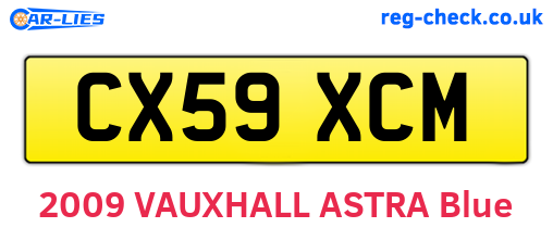 CX59XCM are the vehicle registration plates.