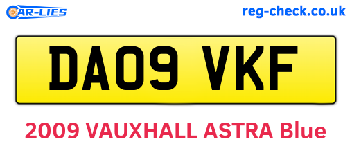 DA09VKF are the vehicle registration plates.