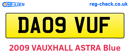 DA09VUF are the vehicle registration plates.